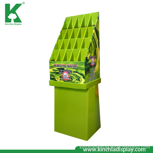 Green Tea Product Cell Compartment Carton Cardboard Floor Display Rack Stands